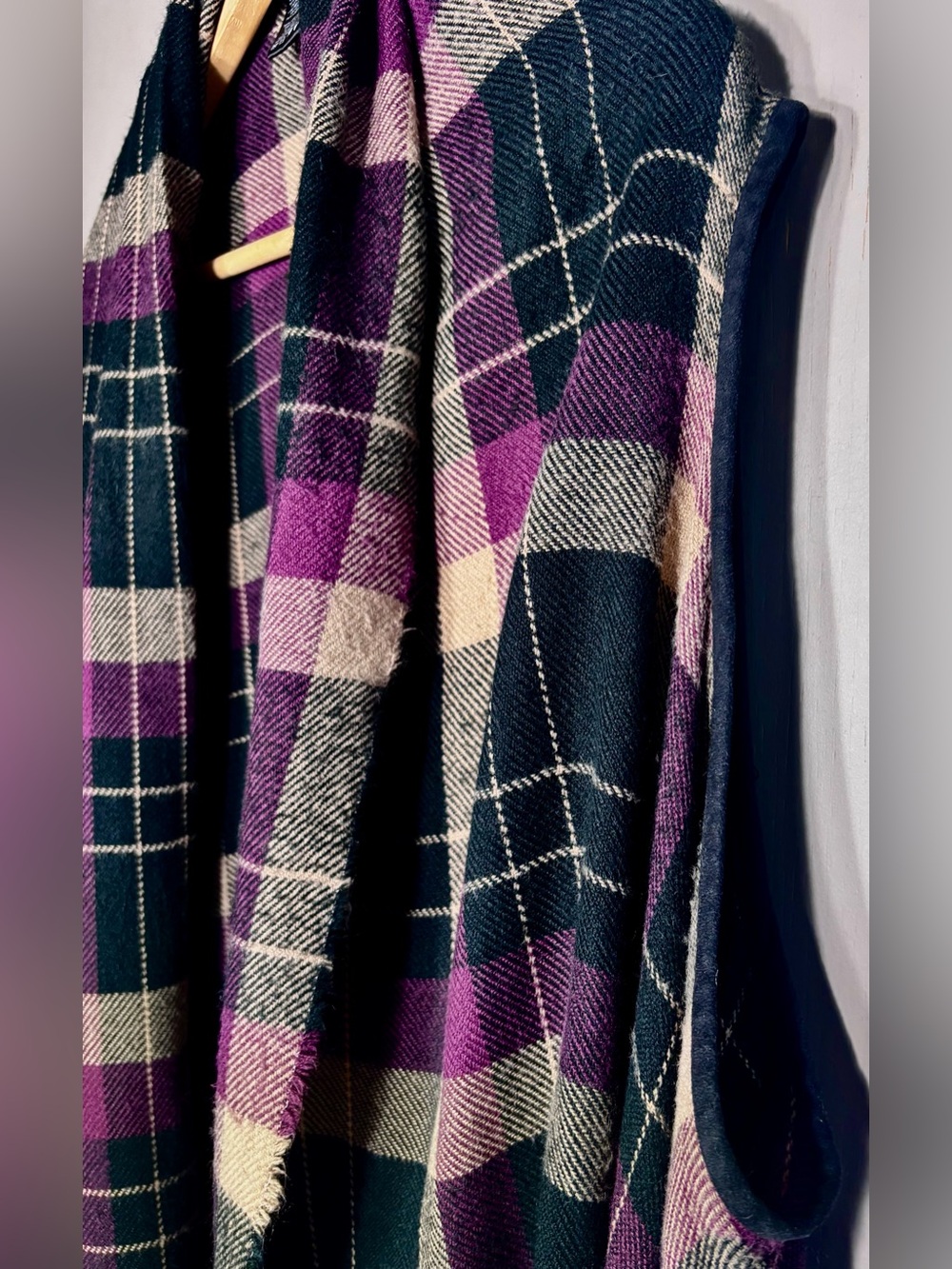 RW&CO. Plaid Flannel Poncho - Picture 7 of 10